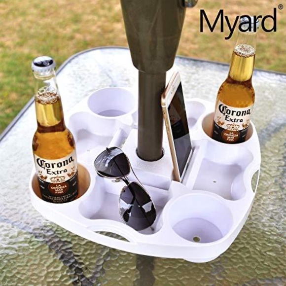 Myard Umbrella Table Tray 15 Inches for Beach, Patio, Garden, Swimming Pool - Picture 2 of 7